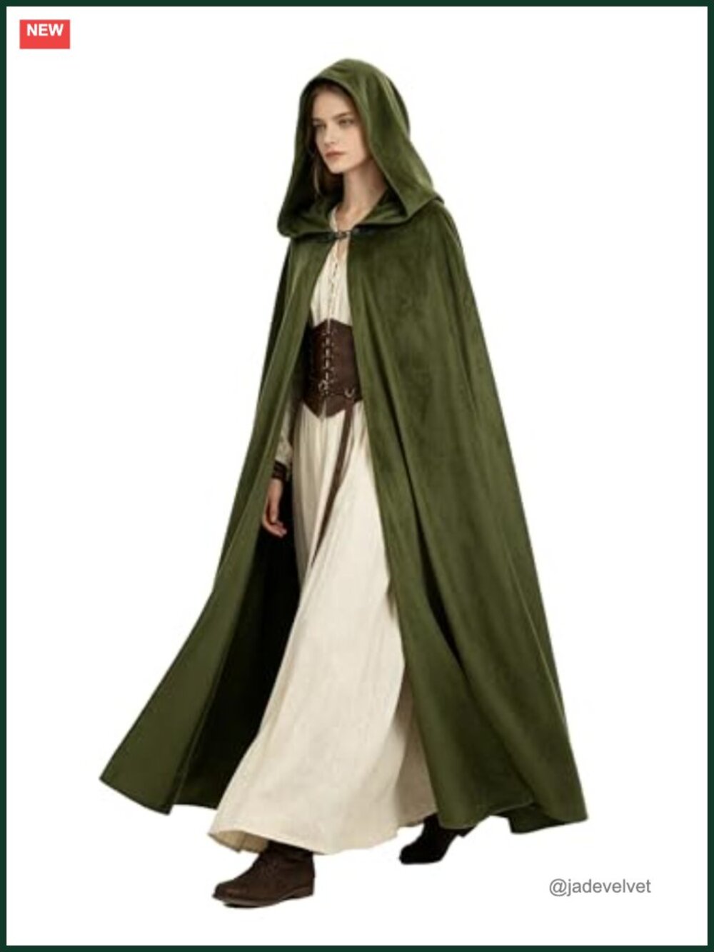 Medieval Hooded Cloak Renaissance Cape Costume for Cosplay LARP Halloween